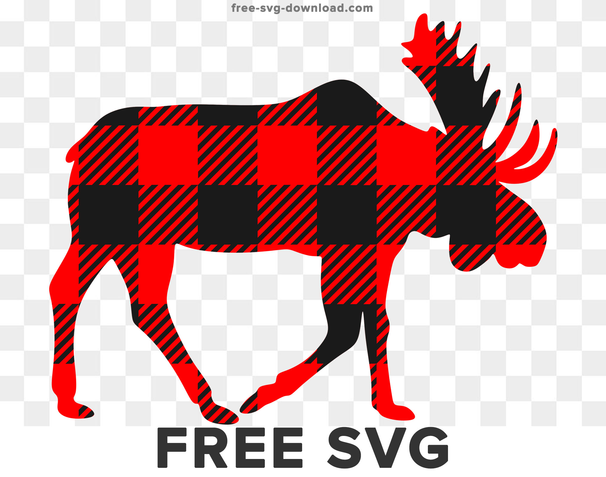 Free Buffalo Plaid Moose Svg