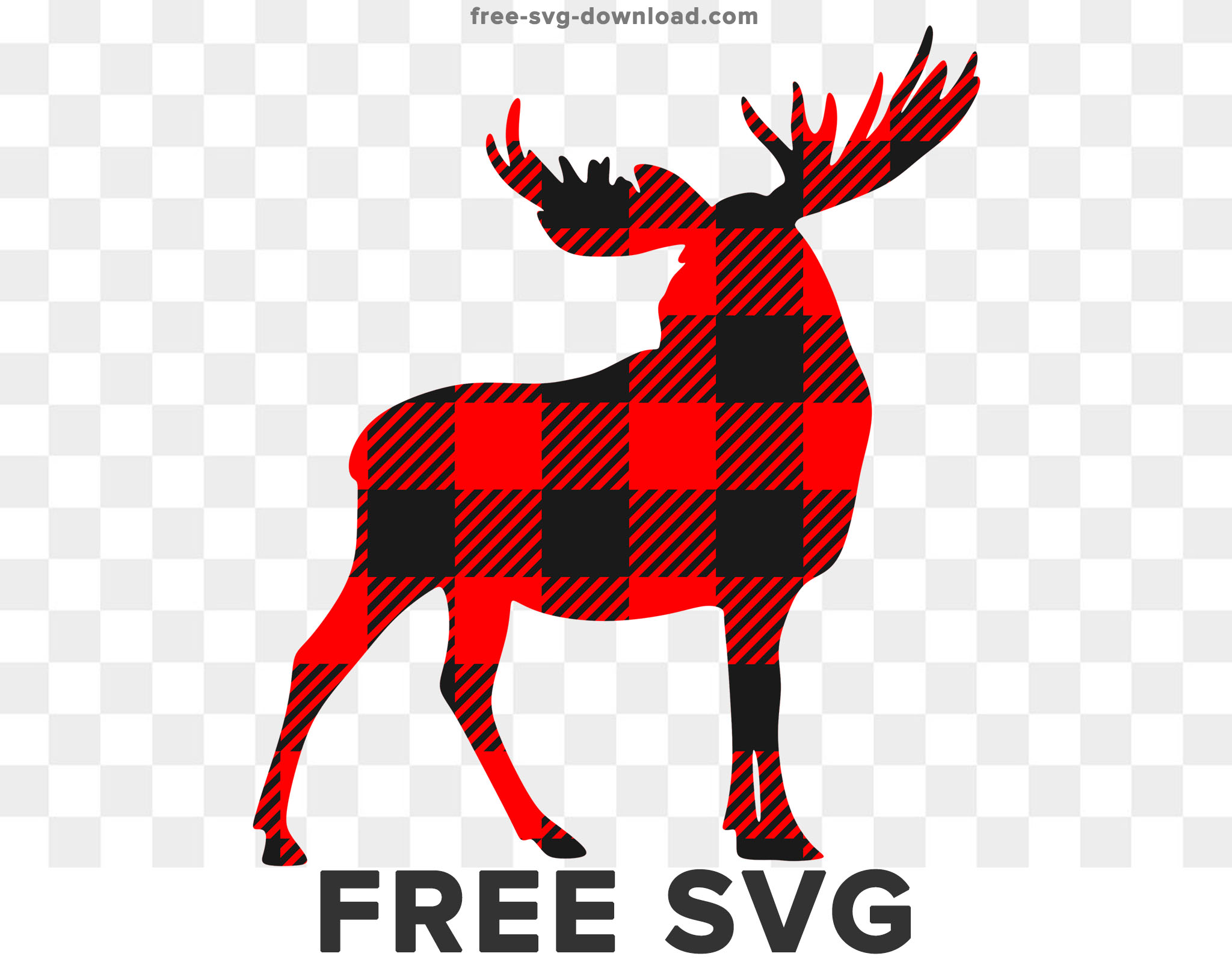 Free Buffalo Plaid Moose Svg