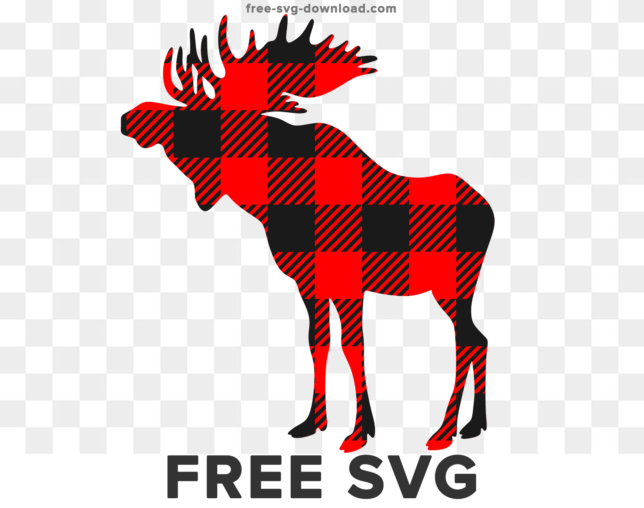 Free Buffalo Plaid Moose Svg