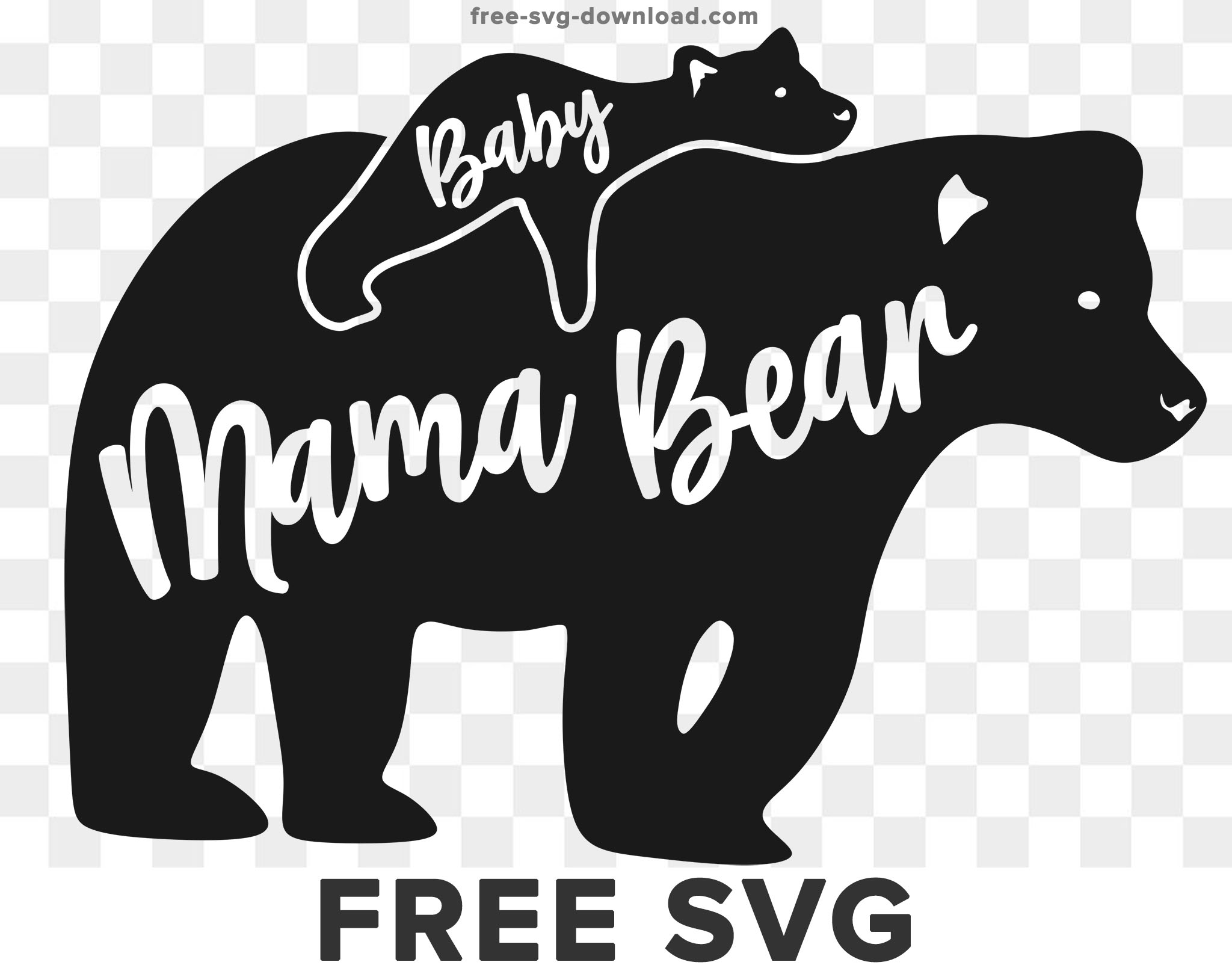 Mama Bear with Baby Svg