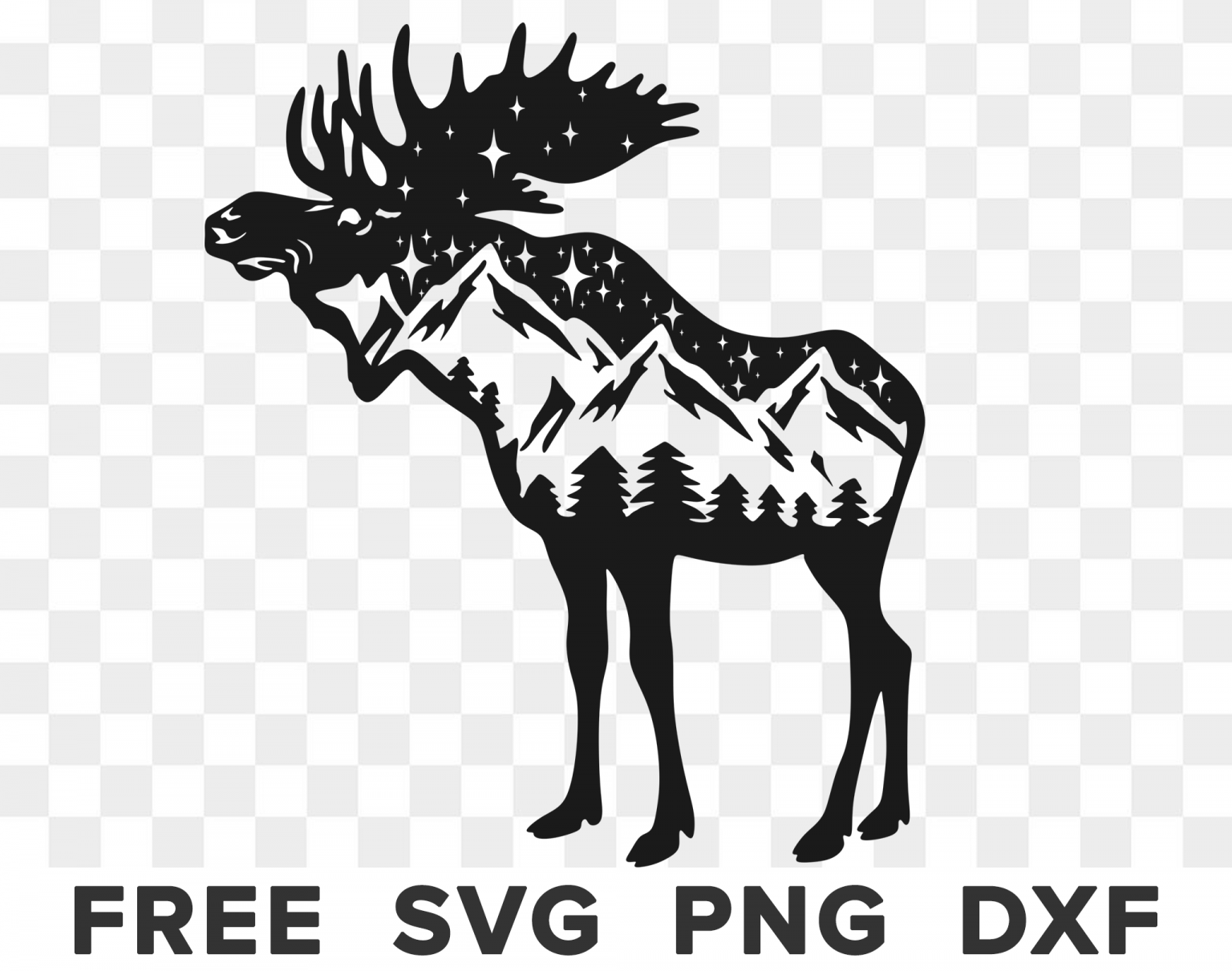 Mountain Range Moose Svg | Free SVG Download