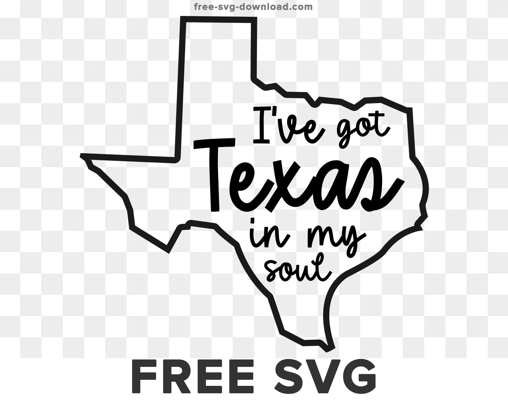 TEXAS SVG and PNG cut files
