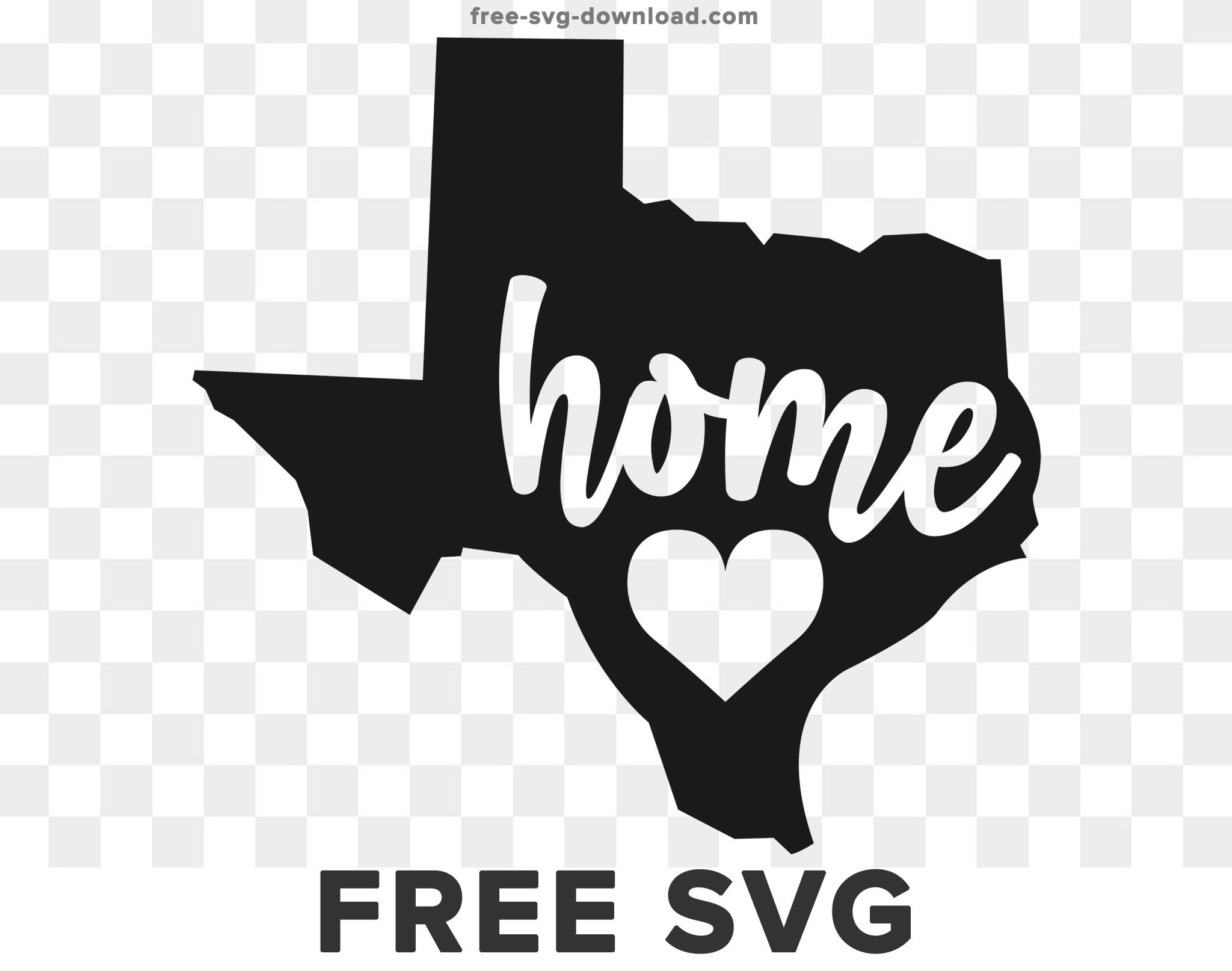 Texas State Home with Heart SVG